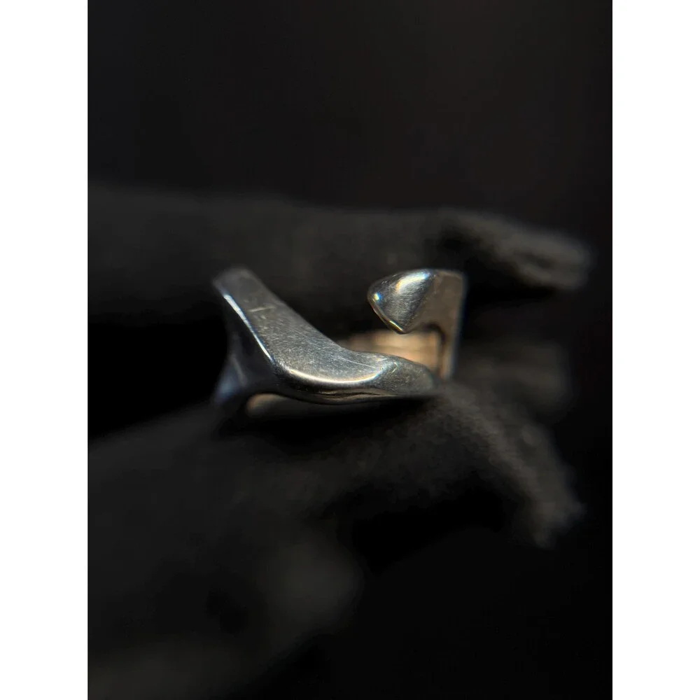 Vintage TOVE Norway 925 Sterling Silver Modernist Wrap Ring Size 6
